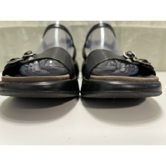 Dansko Sissy black patent leather platform sandals. Size 40(W). - Picture 3 of 10
